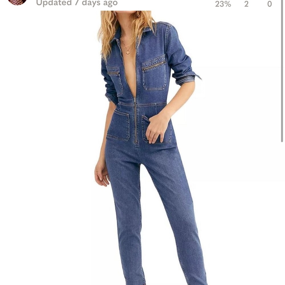 ❤️Free People Lennox Fitted Denim Jumpsuit❤️